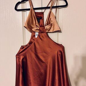 Forever 21 Blush/Rose Satin Cutout Mini Dress